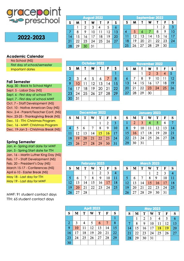 Picture of academic calendar